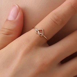 Szív alakú, aranyszínű, állítható fonott gyűrű