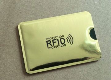 RFID blokkoló tok világos arany színben